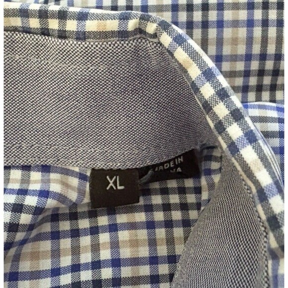HUGO BOSS Modern Essentials Button Down Shirt Men's XL Reg Fit Blue White Check - Picture 3 of 11